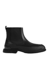 Camper Pix Low Heels Ankle Boots In Black Leather In Black