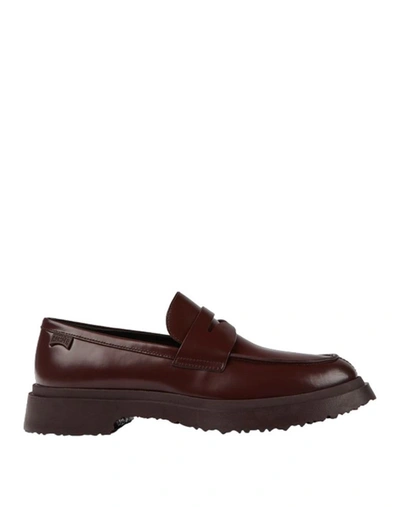Camper Walden Twins Mismatched Penny Loafer In Burgundy