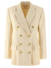 Chloé Double-breasted Blazer With Gold-tone Buttons In White