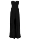 Shop David Koma 'v-cut Corset Wide Leg' Jumpsuit In Black