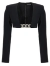 DAVID KOMA DAVID KOMA TOP '3D CRYSTSAL CHAIN AND SQUARE NECK'