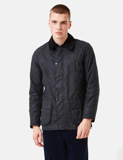 Barbour Ashby Wax Jacket Navy In Black