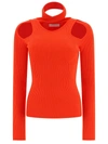 Coperni Red Top With Unique Cut-out Design And Ribbed Texture In Red
