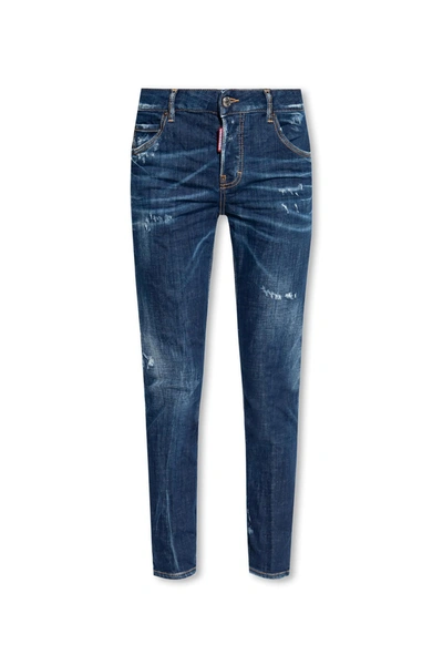 Dsquared2 Cool Girl Straight Leg Jeans In Blu Denim
