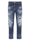 Dsquared2 Vintage Effect Cropped Fit Cool Girl Jeans 16cm In Blue