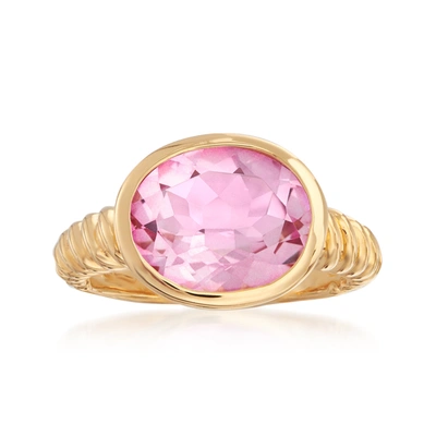 Ross-simons Pink Topaz Ring In 18kt Gold Over Sterling