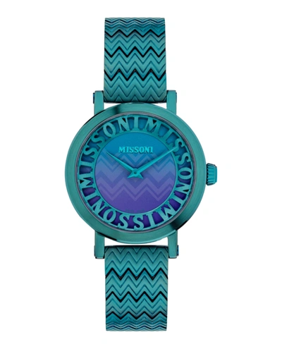 Missoni Women's Swiss Melrose Green Ion Plated Bracelet Watch 36mm
