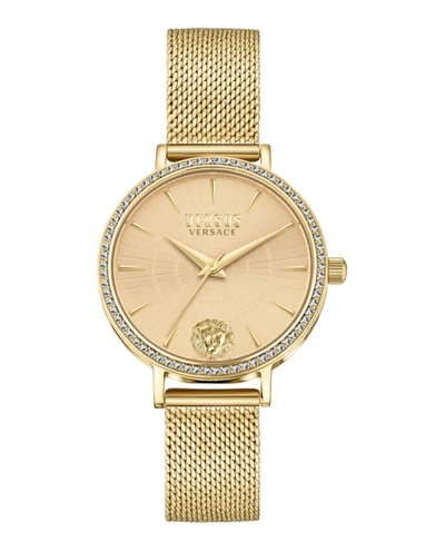 Versus Women's Mar Vista Gold Ion-plated Mesh Bracelet Watch 34mm In Multi