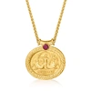 Ross-simons Italian Tagliamonte . Ruby Cameo-style Pendant Necklace In 18kt Gold Over Sterling In Gold