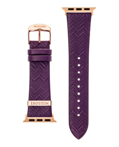 Missoni Violet Zigzag Leather Strap For Apple Watch 38/40/41mm