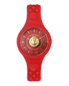 Versus Fire Island Lion Strap Watch In Red
