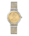 Versace Greca Chic Bracelet Watch With Gold Enamel Dial In Multi