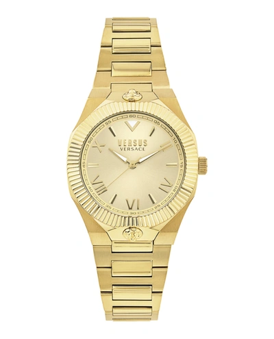 Versus Women's Three-hand Quartz Echo Park Gold-tone Stainless Steel Bracelet 36mm In Multi