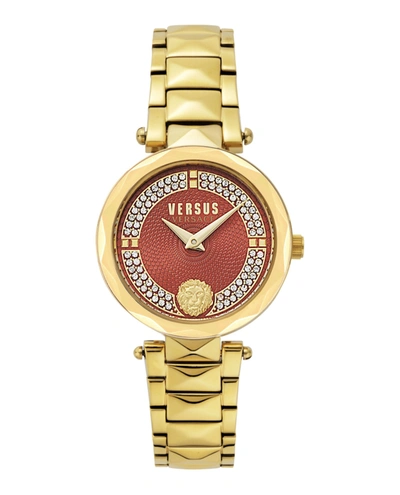 Versus Covent Garden Crystal Bracelet Watch In Gold