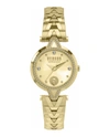 Versus Versace V  Crystal Bracelet Watch Woman Wrist Watch Gold Size Onesize Stainless Steel In Gold
