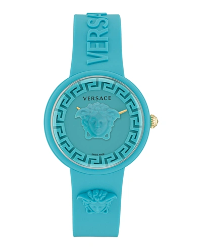 Versace Medusa Pop Silicone Watch In Blue