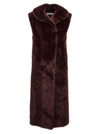 PHILOSOPHY EXTRA LONG FAUX FUR VEST GILET RED