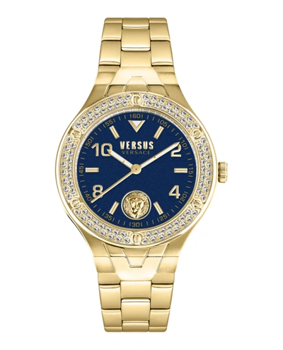 Versus Vittoria Crystal Bracelet Watch In Blue/gold