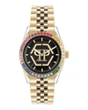 Philipp Plein Date Superlative Crystal Watch In Gold