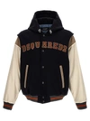 DSQUARED2 LOGO HOODED BOMBER JACKET SWEATER, CARDIGANS MULTICOLOR