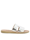 Ancient Greek Sandals Apteros Fish Scale-effect Metallic Leather Sandals In Silver