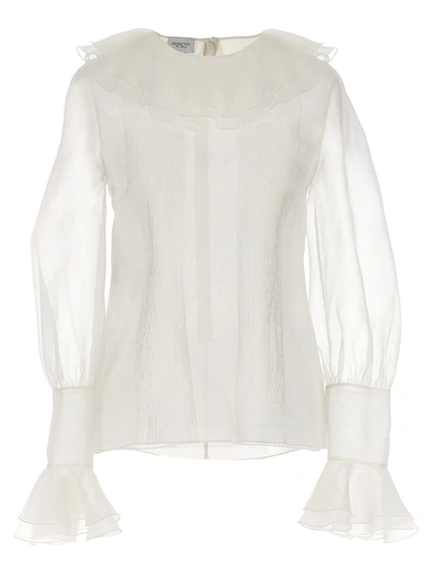 Giambattista Valli Ruffle Collar Shirt Shirt, Blouse Beige In White