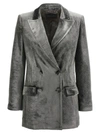 Alberta Ferretti Velvet Double-breasted Blazer Jacket