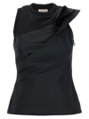 Alexander Mcqueen Asymmetric Sleeveless Top In Black