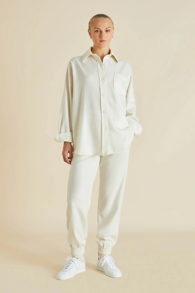 Olivia Von Halle Radziwill Aspen Ivory Cashmere Tracksuit