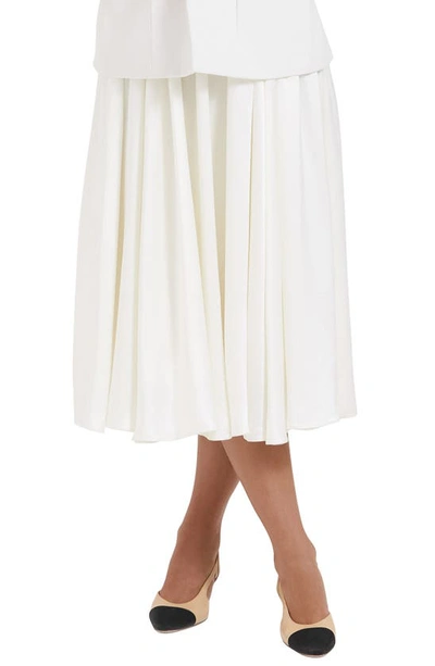 House Of Cb Suzette Satin Midi Skirt In Ivory