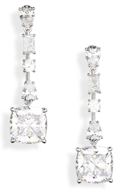 Nadri Rockstars Cubic Zirconia Drop Earrings In Rhodium