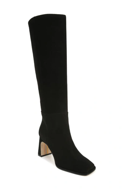 Sam Edelman Issabel Ath Womens Faux Suede Square Toe Knee-high Boots In Black