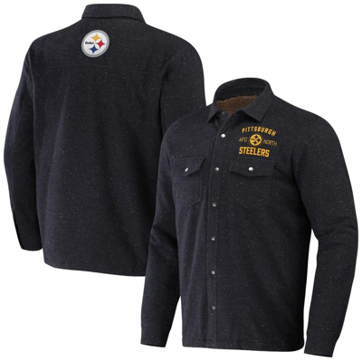 Nfl X Darius Rucker Collection By Fanatics Charcoal Pittsburgh Steelers Shacket Full-snap Jacket