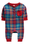 Tucker + Tate Babies' Jacquard Cotton Sweater Romper In Red Letter Camden Plaid
