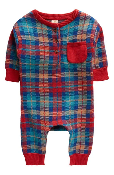 Tucker + Tate Babies' Jacquard Cotton Jumper Romper In Red Letter Camden Plaid