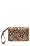 Hobo Jill Leather Wristlet In Golden Snake Print