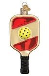 Old World Christmas Pickleball Paddle Glass Ornament In Red/ Tan/ Yellow
