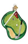 Old World Christmas Putting Green Glass Ornament In Green/ Gold