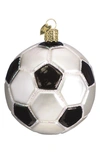 Old World Christmas Soccer Ball Glass Ornament In Black/ White