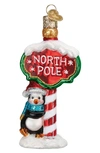 Old World Christmas North Pole Glass Ornament In Red/ White/ Black/ Green