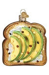 Old World Christmas Avocado Toast Glass Ornament In Yellow/ Green/ Brown/ White