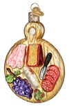 Old World Christmas Charcuterie Board Glass Ornament In Brown/ Yellow Red/ Purple