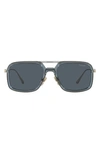 Prada 55mm Polarized Square Sunglasses In Dark Grey