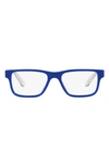 Versace 47mm Rectangular Optical Glasses In Blue