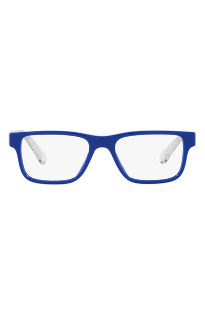 Versace 47mm Rectangular Optical Glasses In Blue