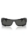 Versace 67mm Rectangular Sunglasses In Black Grey