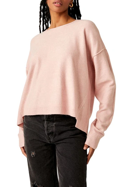 Free People Luna High-low Sweater In Beige