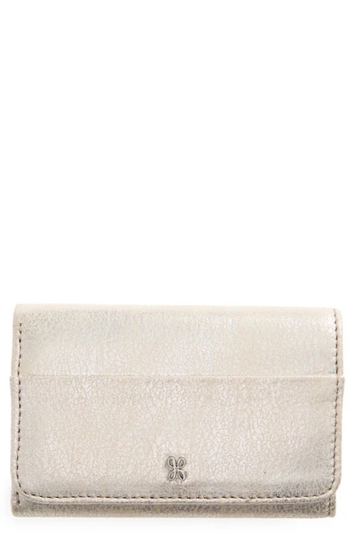 Hobo Jill Trifold Leather Wallet In Silver