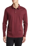 Robert Barakett Georgia Long Sleeve Polo In Berry