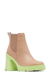 Sorel Brex Leather Chelsea Ankle Boots In Green